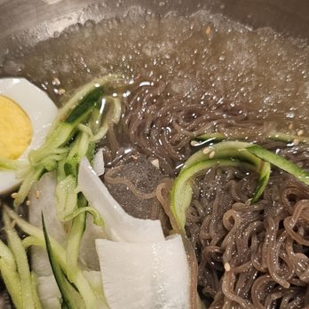 Naju Tofu - Mul Naeng Myun. Look at the crunchy ice. - Korean Near Me - Fresno, California Naju Tofu - Mul Naeng Myun. Look at the crunchy ice. - Korean Near Me - Fresno, California