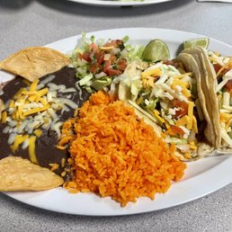 a plate of mexican food