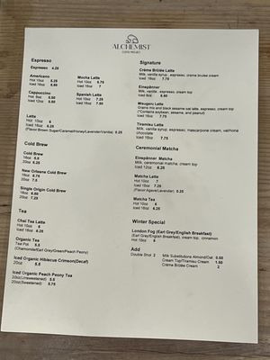 Menu photo 7 Alchemist Coffee Project Los Angeles, CA Menu photo 7 Alchemist Coffee Project Los Angeles, CA