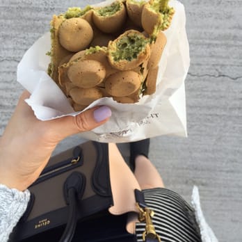 Toast Delight - I purposely ate the waffles so you can see the green batter on the inside - Desserts Near Me - Markham, Ontario