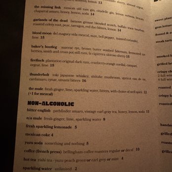 Carnal - Cocktail menu - New American Near Me - Bellingham, Washington