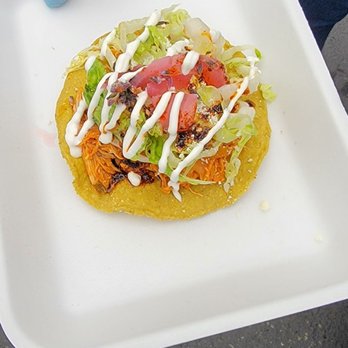 One Night Stand Tacos - Tinga Tostada - Food Stands Near Me - Whittier, California One Night Stand Tacos - Tinga Tostada - Food Stands Near Me - Whittier, California