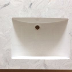 Creative Design Marble - Custom Wave bowl (Rectangular) attached to gray veined top