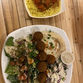 Falafel King - Basmati Rice with Moroccan Sauce Falafel Plate - Falafel Near Me - Boulder, Colorado