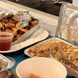 Fil-Am BBQ Grill - Lumpia (fried pork egg rolls 100pcs. half tray) and pancit (glass and egg noodles)