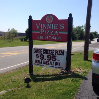 Vinnie's Pizza - a sign for a large cheese pizza - Pizza Near Me - Oaks, Pennsylvania