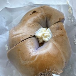 Blueberry bagel with cream cheese Blueberry bagel with cream cheese