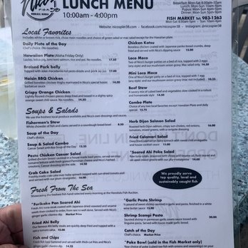 Nico's Pier 38 - Menu - Seafood Near Me - Honolulu, Hawaii