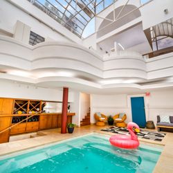 Built in 1882 and reimagined in 1985 The Graeber indoor pool with glass ceiling highlights a century of incredible architure in one room.