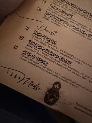 Menu photo 8 Casa Madre Tucson, AZ