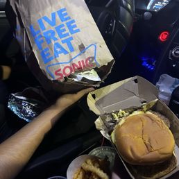 Burger and bag Burger and bag