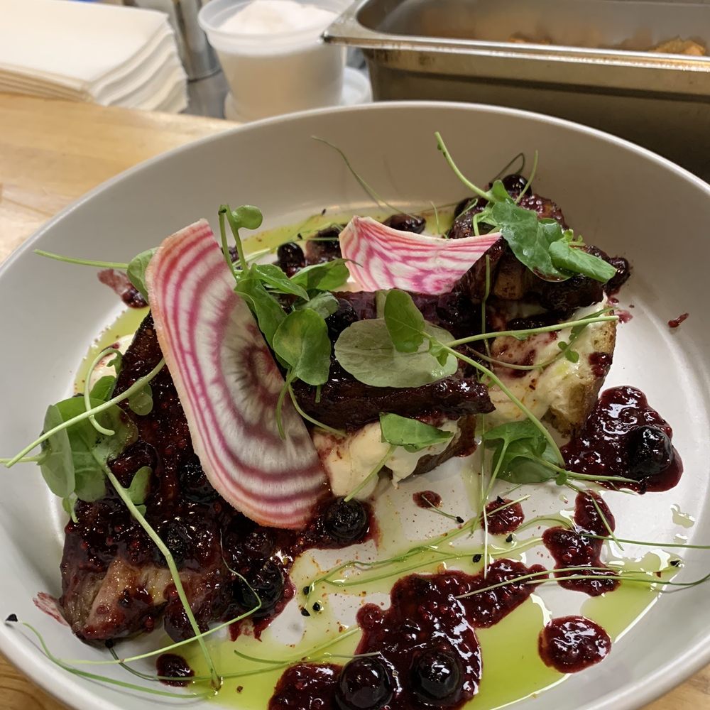 Handle - Fresh burrata toast with pork belly. Yum. - New American Near Me - Park City, Utah Handle - Fresh burrata toast with pork belly. Yum. - New American Near Me - Park City, Utah
