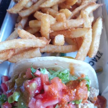 The Taco Spot - Tempe - Chicken taco with red and green chile - Tacos Near Me - Tempe, Arizona