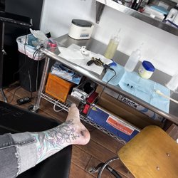 Physical Graffiti Tattoo - In progress pic I sent to my husband