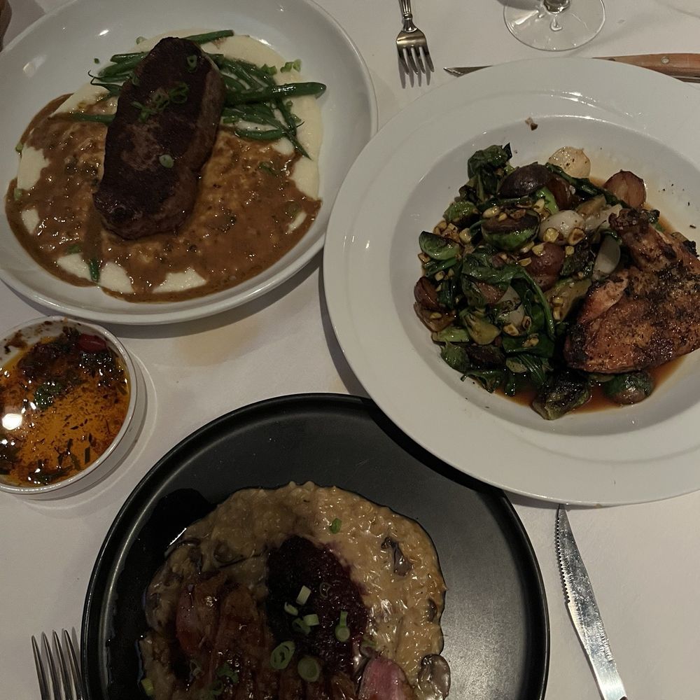 Pan Seared Duck Breast NY Strip Au Poivre Crispy Chicken Breast Pan Seared Duck Breast NY Strip Au Poivre Crispy Chicken Breast