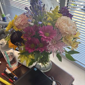 Flowers 'n' Ferns - One side of an anniversary arrangement. - Florists Near Me - Burke, Virginia