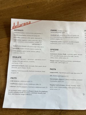 Menu photo 5 Delarosa Marina San Francisco, CA