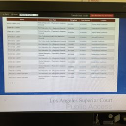 Superior Court of California Los Angeles computer screen shot of Medical Malpractice cases under The name Larry Khoo et Al on April 18,2022.