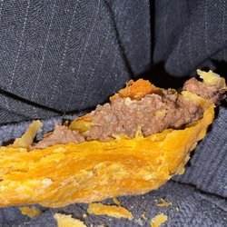 Inside beef patty