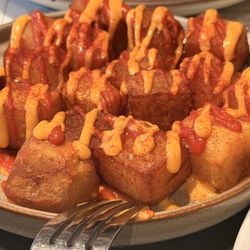 Cúrate - Patatas Bravas (fried potatoes) are a toasty treat!