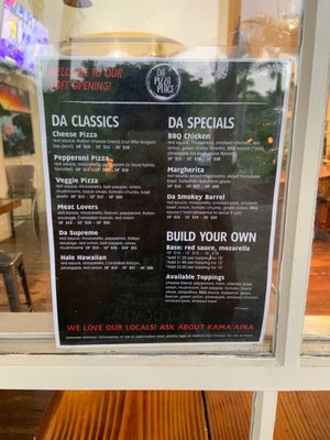 Menu photo 5 Da Pizza Place Waimea, HI