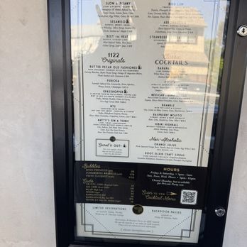 Eleven Twenty-Two - menu May 2026 - Cocktail Bars Near Me - Paso Robles, California Eleven Twenty-Two - menu May 2026 - Cocktail Bars Near Me - Paso Robles, California