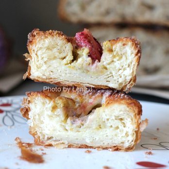 Starter Bakery - Inside of Strawberry with Vanilla Cream Kouign Amann - really tasty! On the denser and moister side. - Bakeries Near Me - Berkeley, California