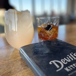 Devil's Kitchen - Peachy Spritzer and Colorado old fashioned