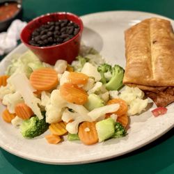 Mayas Grill - Seafood Chimichanga, no dairy, sub vegetables for rice $17