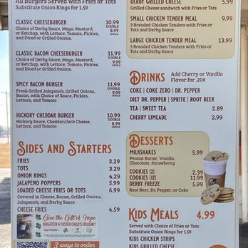 Brown Derby Drive-In - Menu. You scan and order online or call their phone or walk up to the window. - Fast Food Near Me - Shawnee, Oklahoma Brown Derby Drive-In - Menu. You scan and order online or call their phone or walk up to the window. - Fast Food Near Me - Shawnee, Oklahoma