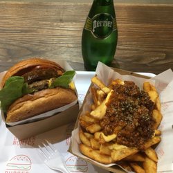 Burgernomics - The lamb eggplant burger and the cheesy bolognese fries...amazing!