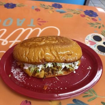 Las Catrinas Taqueria & Bar - Pambazo a sandwich with potatoes and chorizo - Mexican Near Me - Altus, Oklahoma Las Catrinas Taqueria & Bar - Pambazo a sandwich with potatoes and chorizo - Mexican Near Me - Altus, Oklahoma