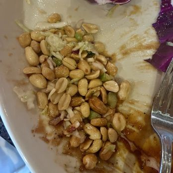 Wood Ranch Ventura - This is the ridiculous amount of peanuts that overwhelmed their signature slaw! ‍ and I did get many in every bite... way too much! - Barbeque Near Me - Ventura, California