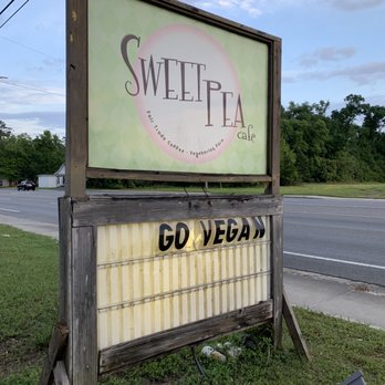 Sweet Pea Cafe - a sign for sweet pea - Vegan Near Me - Tallahassee, Florida