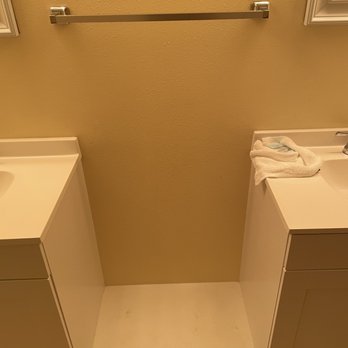 Pristine Properties Vacation Rentals - Cheap single vanities leaving this bizarre space between sinks. - Property Management Near Me - Mexico Beach, Florida Pristine Properties Vacation Rentals - Cheap single vanities leaving this bizarre space between sinks. - Property Management Near Me - Mexico Beach, Florida