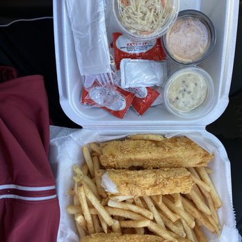 Cap't Loui - Fish and chips with lemon pepper fries take out cokes with 2 sauces (one is tartar the other is orange and phenomenal) ketchup and cole slaw - Cajun/Creole Near Me - Duluth, Georgia