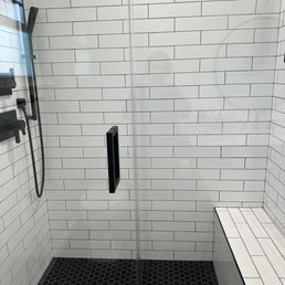 Shower door and handle