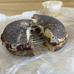 Fancy Bagels - Southington - Fancy French Dip Sandwich with a poppy bagel