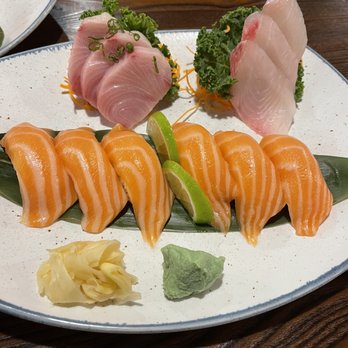 Sushi Village - Salmon sushi, yellowtail sashimi, and red snapper sashimi. - Japanese Near Me - Irondale, Alabama Sushi Village - Salmon sushi, yellowtail sashimi, and red snapper sashimi. - Japanese Near Me - Irondale, Alabama