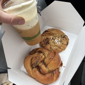 Orange & Blossom - Cardamom orange bun, gluten free brown butter pecan toffee cookie, and an orange blossom cold brew. - Patisserie/Cake Shop Near Me - Portland, Oregon Orange & Blossom - Cardamom orange bun, gluten free brown butter pecan toffee cookie, and an orange blossom cold brew. - Patisserie/Cake Shop Near Me - Portland, Oregon