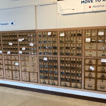 US Post Office - Sad sign of times.  White stickers paid box fees. - Post Offices Near Me - Lyndhurst, New Jersey