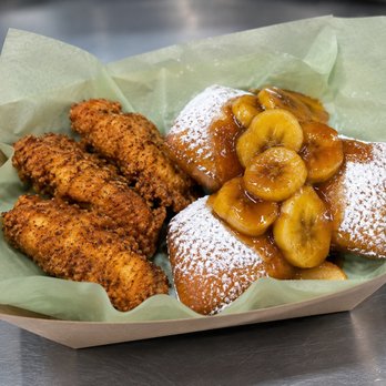 Voodoo Vittles - Chicken and Beignets with Bananas Foster Sauce - Food Trucks Near Me Voodoo Vittles - Chicken and Beignets with Bananas Foster Sauce - Food Trucks Near Me