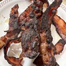 Waffle House - Burn bacon - beyond edible  ALL THREE ORDERS