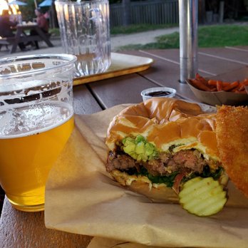 Padaro Beach Grill - Padaro Burger.....onion rings and ice cold beer. And something about their pickles!! - American Near Me - Carpinteria, California Padaro Beach Grill - Padaro Burger.....onion rings and ice cold beer. And something about their pickles!! - American Near Me - Carpinteria, California