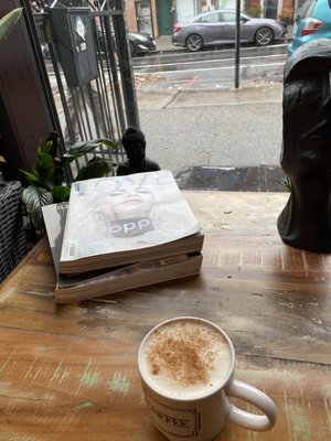 Black Milk Coffee and Crepe by null