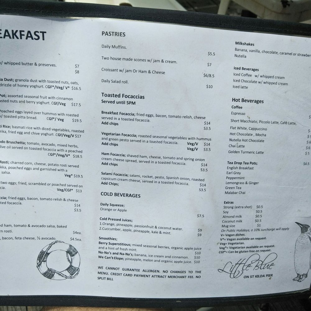 Little Blue - Menu2 - Restaurants Near Me - St Kilda, VIC