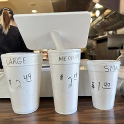 Hill-Bert's Burgers - Drink prices.