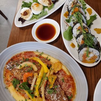 COMMUNION Restaurant and Bar - Catfish and Grits, Hood Sushi, Deviled Egg sampler. All so delicious! - Soup Near Me - Seattle, Washington COMMUNION Restaurant and Bar - Catfish and Grits, Hood Sushi, Deviled Egg sampler. All so delicious! - Soup Near Me - Seattle, Washington