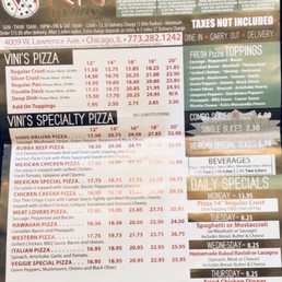 Menu as of July 2021