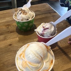 Ice Dreams Ice Cream and Coffee Shop - Elephant ear, strawberry cheesecake, dreamsicle